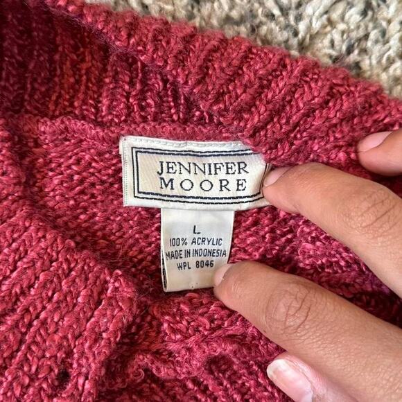 Red Sweater with Pearl Buttons - Picture 8 of 8